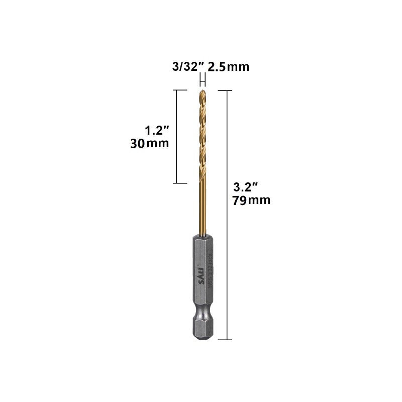 SALI Cobalt Drill Bit Set,20 Pack 3/32 Inch High Speed Steel Hex Shank Jobber Drill Bits, for Hardwood, Aluminum,Metal,Copper,Alloyed Steel - Image 5